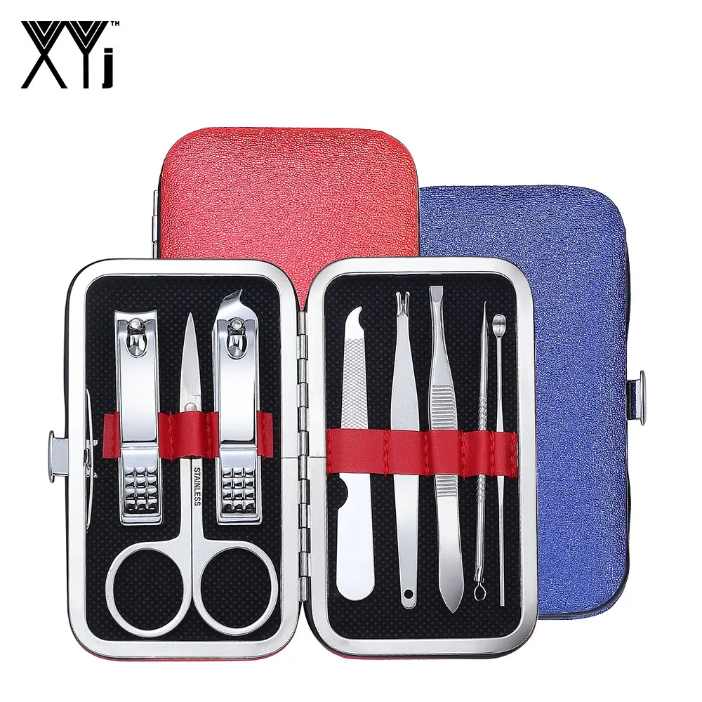 XYj Manicure Set 8 in 1 Multi-functional Pedicure Tools Nail Clippers Art Care with Simple Style Case | Красота и здоровье