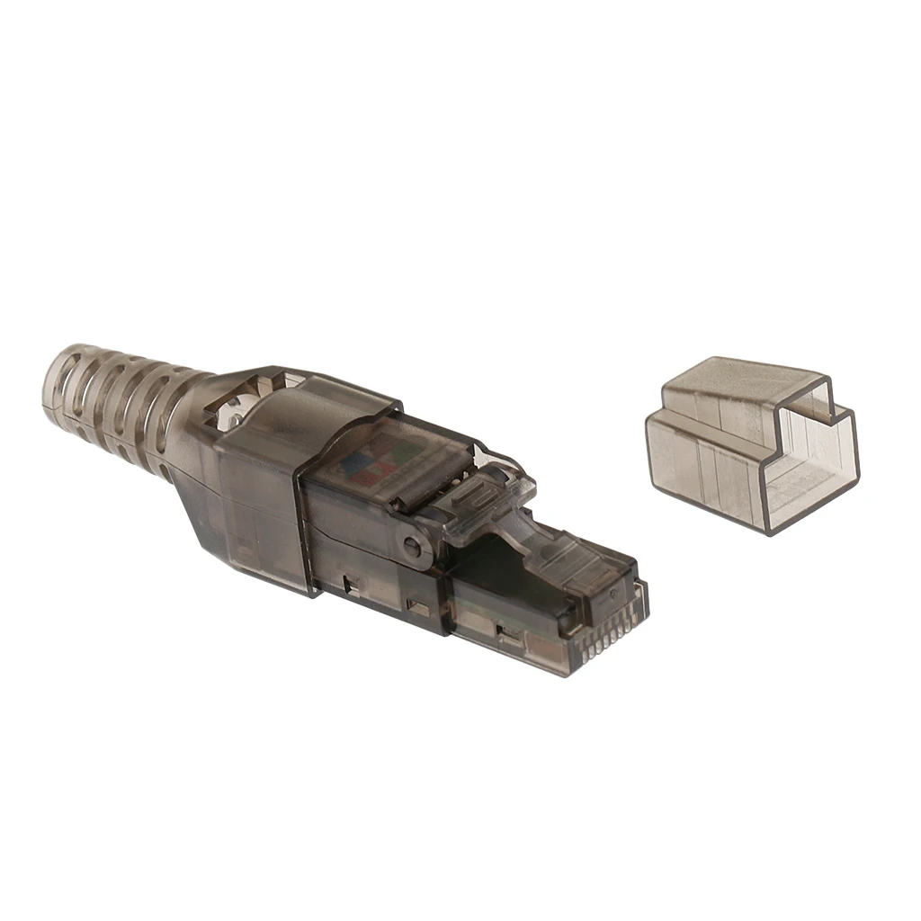 

CAT6A RJ45 Field Assembly Plug Network Connector Modular Plugs Connectors Ethernet Supports Power over Ethernet