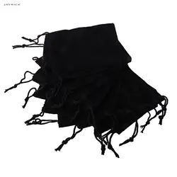 Javrick большой бархат ткань классические черные Jewelry Чехлы Сумки с завязками Новый