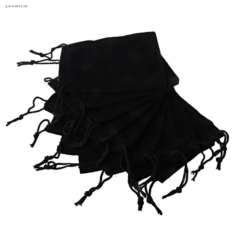 

JAVRICK Large Velvet Cloth Classical Black Jewelry Pouches Bags With Drawstrings NEW