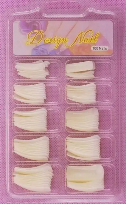 

100 PCS Natural False Acrylic UV Gel French Nail Art Half Tips Salon Tools Set