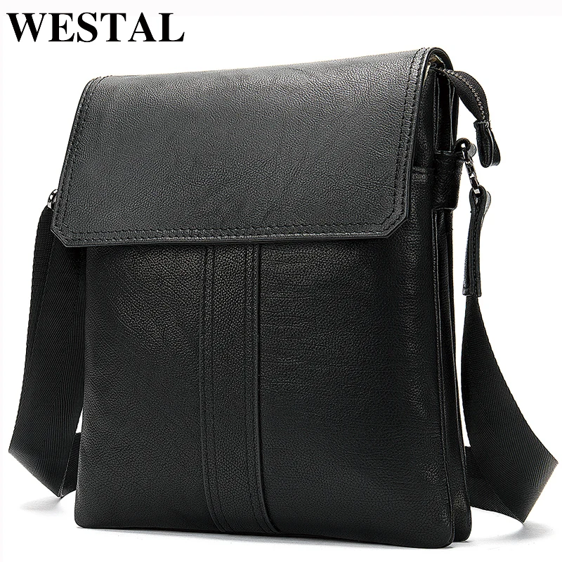 Westal dos Homens Bolsa de Ombro Crossbody para Bolsas de Homens de Couro Bolsa do Mensageiro dos Homens de Couro de Alta Bolsa Masculino Preto Bolsas Genuíno Qualidade