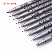 Набор из 9 шт., кисть на водной основе, маркеры, разные размеры, пигментный лайнер, треугольные карандаши, художественные канцелярские принадлежности