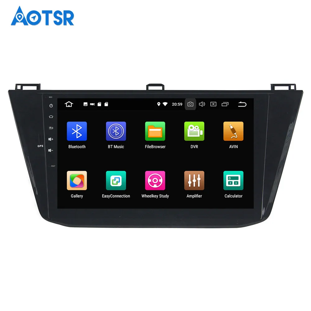 Best 10.1" Android 8.0 4+32G Car DVD Player GPS navigation For Volkswagen Tiguan 2015-2018 head unit multimedia player tape recorder 10