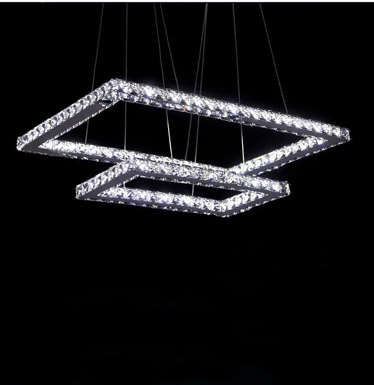 

Phube Lighting LED Rectangle Chandelier Light Modern Crystal Lustre Chandelier Light included Remote Control+Free shipping!