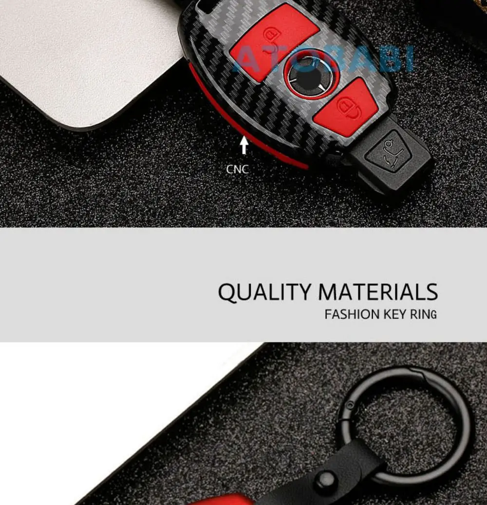 Чехол для ключей от машины из углеродного волокна для Mercedes Benz E C G M R S Class 204 212 216 SLS SLK GLK CLK E400, защитный чехол для ключей
