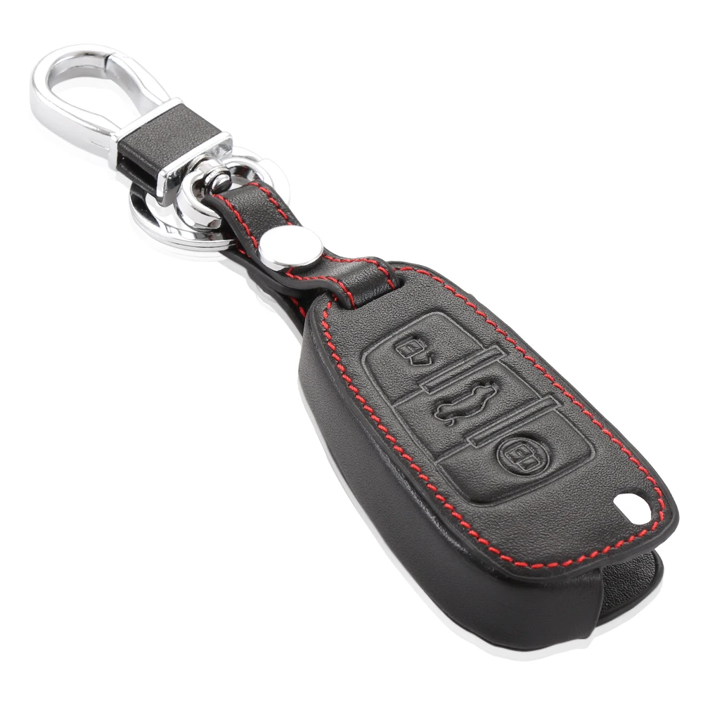 Car Styling Genuine Leather With Buckle Key Cover Key chain For Audi A3