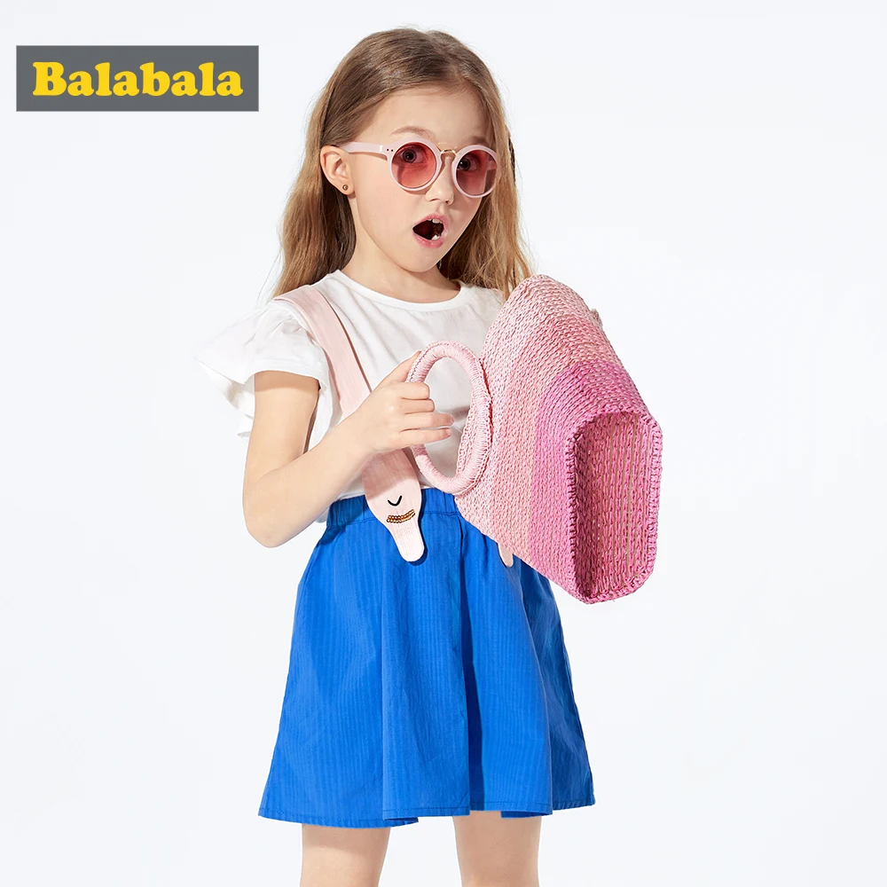 Balabala платье для девочек летняя юбка на подтяжках двухкомпонентное хлопковая