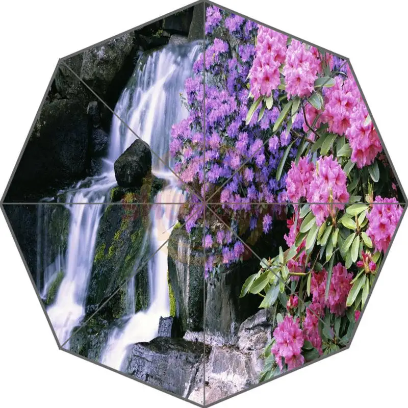 H-P0130 на заказ осенний стиль#3 персонализированный портативный тройной складной зонт от солнца и дождя декоративный зонтик - Цвет: Многоцветный