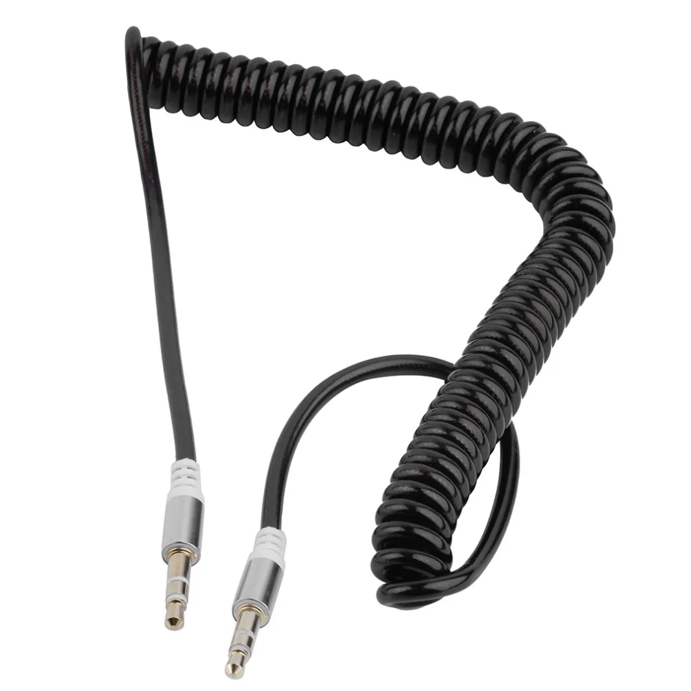 New 3.5mm Coiled Cable Stereo Audio Jack Extension Male to Male Spring