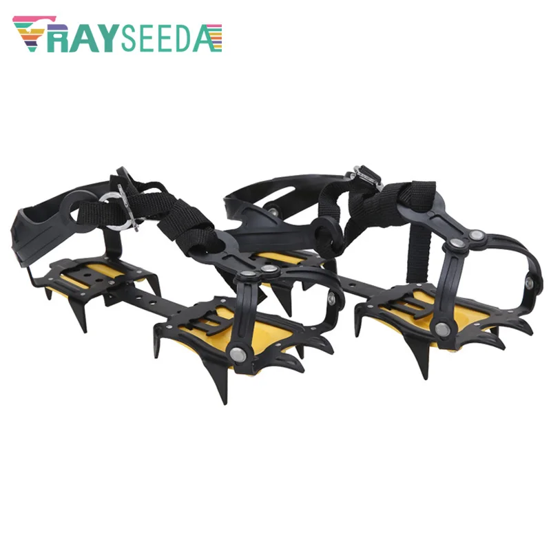 Rayseeda 1 pair Professional Antislip Climbing Ice Crampons High Strength Manganese Steel 10 Teeth Claws Climbing Cleats Gripper Rayseeda 1 pair Professional Antislip Climbing Ice Crampons High Strength Manganese Steel 10 Teeth Claws Climbing Cleats Gripper