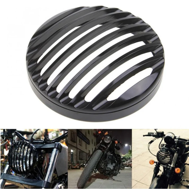 5 3/4" Billet Aluminum Front Motorcycle Headlight Grille Cover for