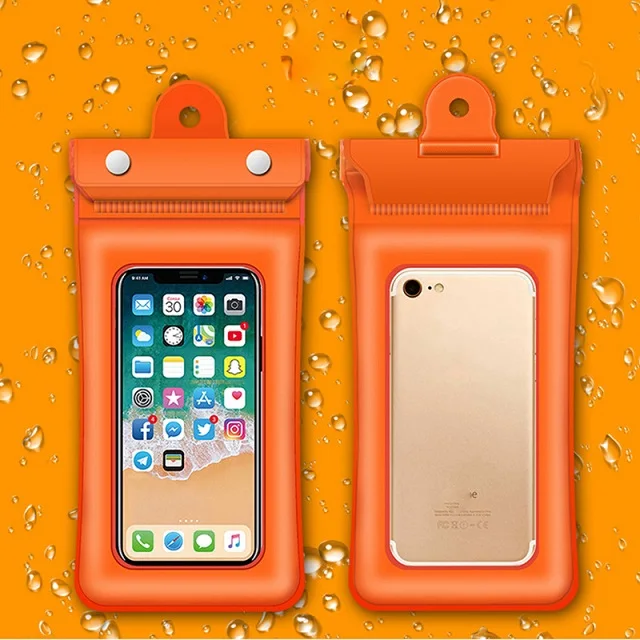 Runseeda 6 дюймов плавающая подушка безопасности сумка для плавания ремешок водонепроницаемый чехол для мобильного телефона супер герметичный смартфон Упаковка Сумка Чехол - Цвет: Orange