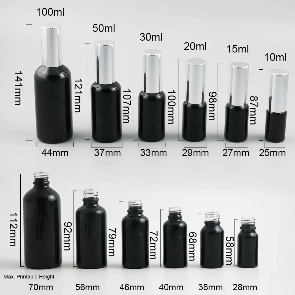 20 х насос эмульсии, косметическая бутылок лосьон-крем Пустые контейнеры блестящий черный хрустальные туфли спрей флакон 10 мл 20 мл 30 мл 50 мл