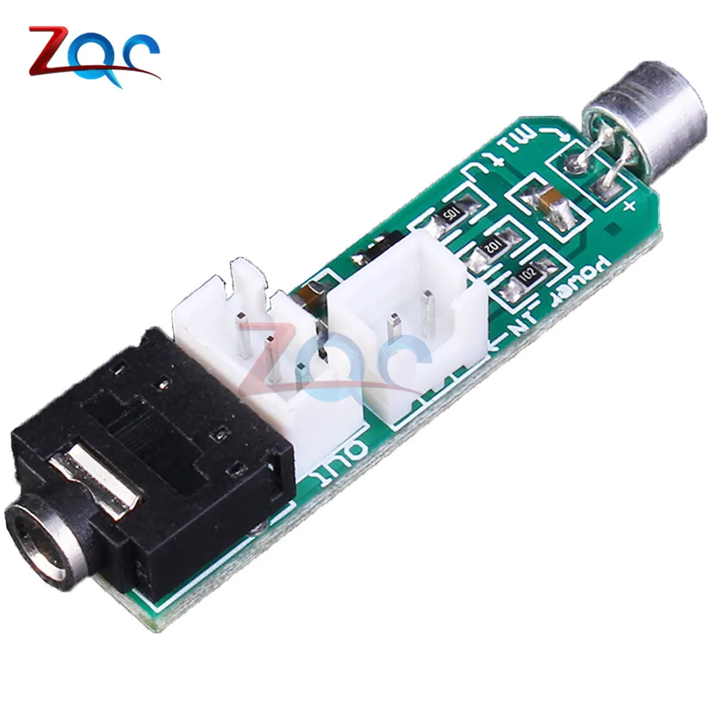 

DC 1.5-5V Capacitive Microphone Circuit Amplification Module 3P Terminal 3.5mm Audio Socket