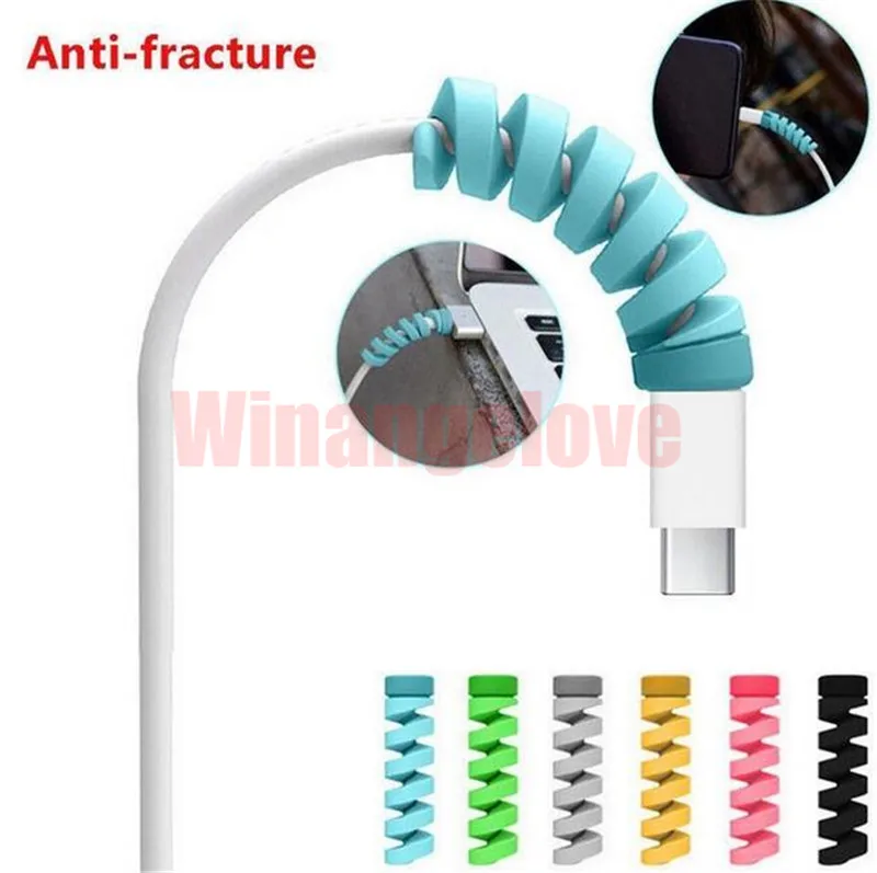 

1000PCS Silicone Winder Protector Usb Cable Protector For iphone 6 6s 7 8 plus X Xr XS Samsung Cables Universal mobile phone