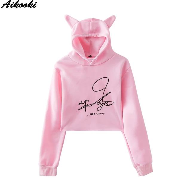 2018 Kpop Bangtan Bts Bluzy Damskie Topy Moda Dziewczyny Kot Uszy Z