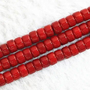 

Natural red coral 4*6mm abacus rondelle loose beads diy jewelry wholesale high quality women fashion jewelry 15inch B650