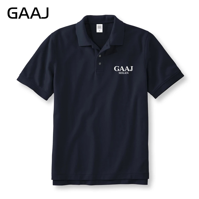 

GAAJ Polo Shirts Man Summer men polo famous brand "GAAJ milan" Print Letter Cotton Polos Male Short Sleeve Fashion Plus Size 3XL