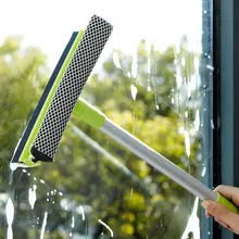 Nueva manija de aluminio de doble lados ventana cepillo esponja suave limpiador de cristal del limpiador ventanas de coche cepillos de limpieza herramientas #