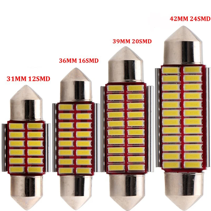 YS 4X 31 мм 36 39 41 C5W C10W 12 16 20 24 SMD 4014 светодиодная гирлянда CANBUS без ошибок Автомобильная