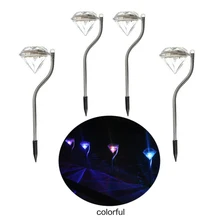 Горячая 4 шт светодиодный солнечный свет на открытом воздухе вдоль дорожки, на участке наземный светильник с алмазной формой садовая лампа забор Солнечный садовый свет