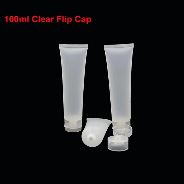 10pcs 100ml Plastic Empty Cosmetic Containers Clear Soft Tubes for