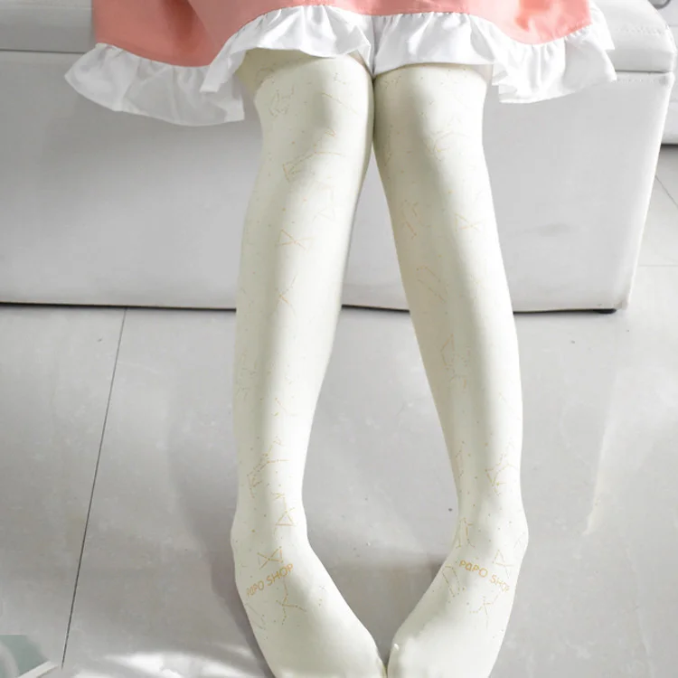 FENNASI весна осень Созвездие детские колготки для девочек Harajuku Лолита Kawaii колготки для малышей нейлон думаю зимой теплый белый черные