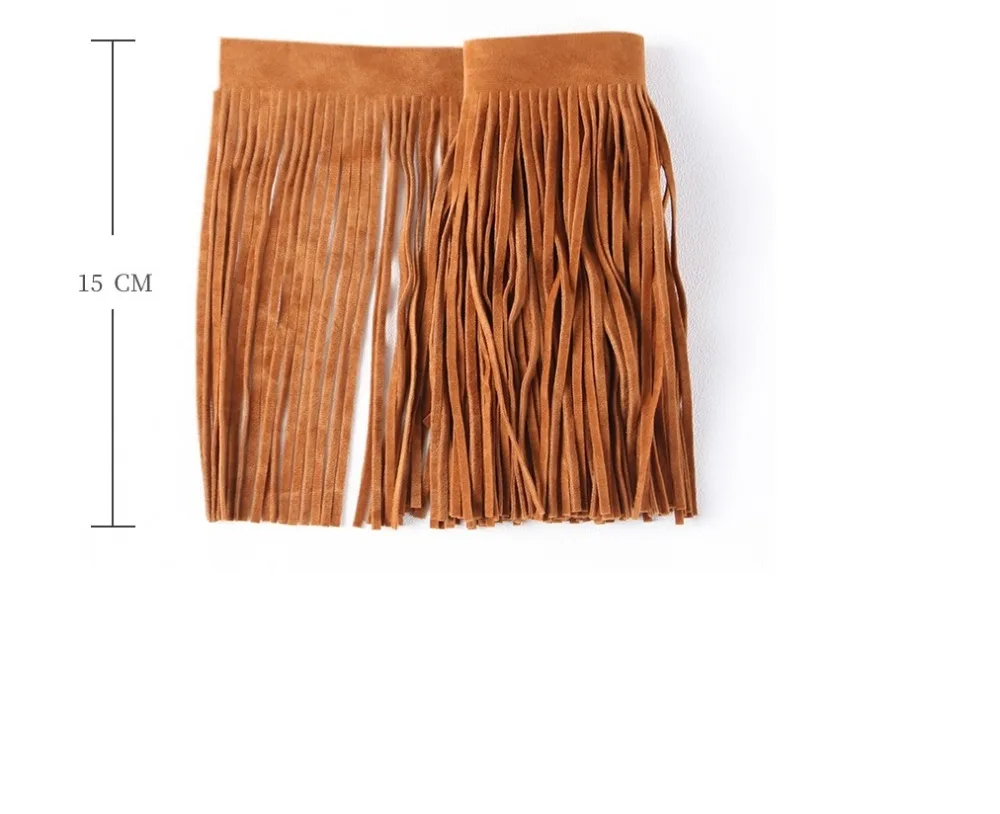 

3yards Continuous Piece Size 15cm/5.9" Double Side 3colors Option Black/Red/Brown Faux Suede Leather Velvet Tassel Lace Trim