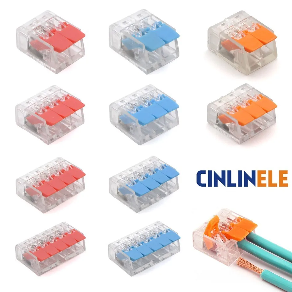 

(30&50Pieces) WAGO Lever Nuts-3 New style compact Splicing Connectors Quick Disconnect Wire Connectors AWG 24-12