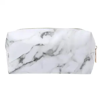 

Large Cute Pencil Case Pen Box Zipper Bags Marble Makeup Storage Supplies