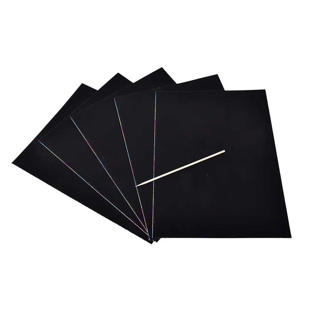 Enjoybay 10pcs Magic Color Scratch Art Paper 4K 8K 16K Coloring Cards Scraping Drawing Paper Educational Painting Toy for Kids