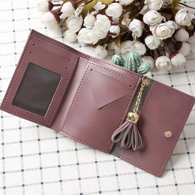  Simple Short Wallet Tassel Coin Purse Card Holders Handbag women's wallet clutch portfel cuzdan billetera carteira 40MA2326