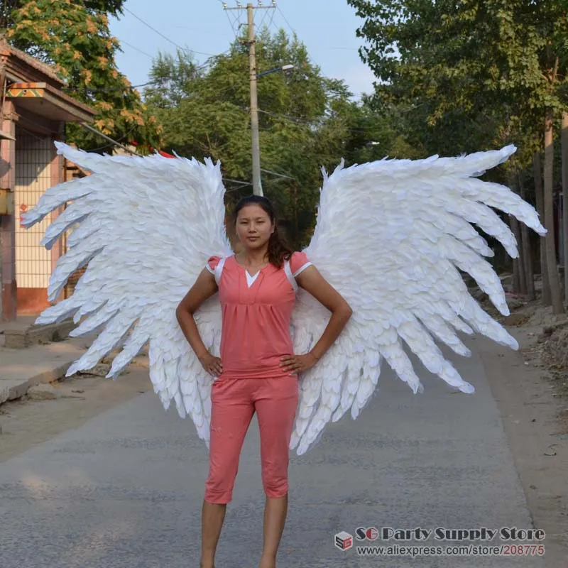 Роскошные белые крылья Ангела из перьев для взрослых Косплей вечерние сценические шоу Звезда крылья отображает бутафории видеосъемки Свадебные украшения