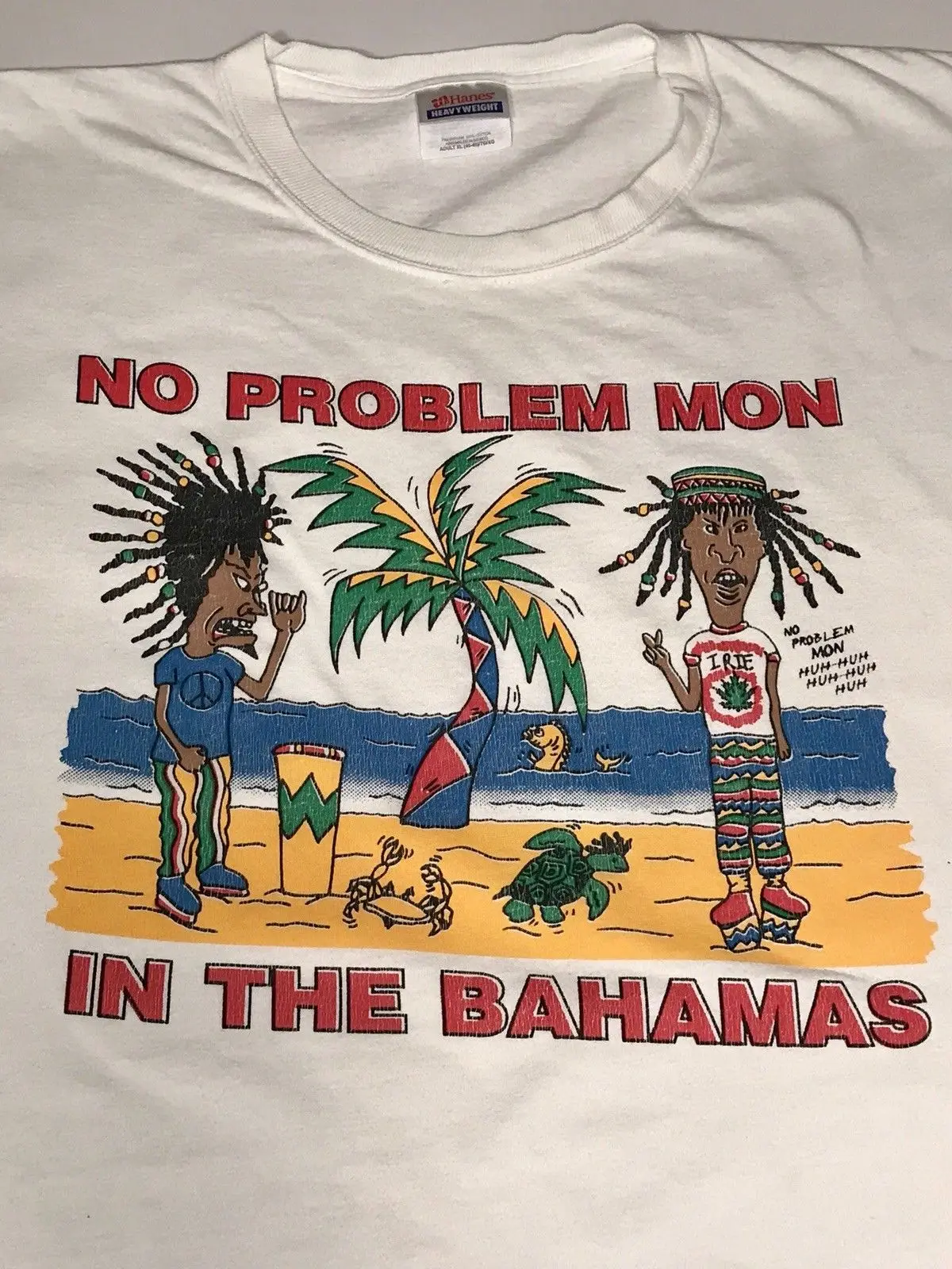 Vtg 90 s Beavis And Butthead Багамские острова без проблем Mon футболка ИРИ регги-раста