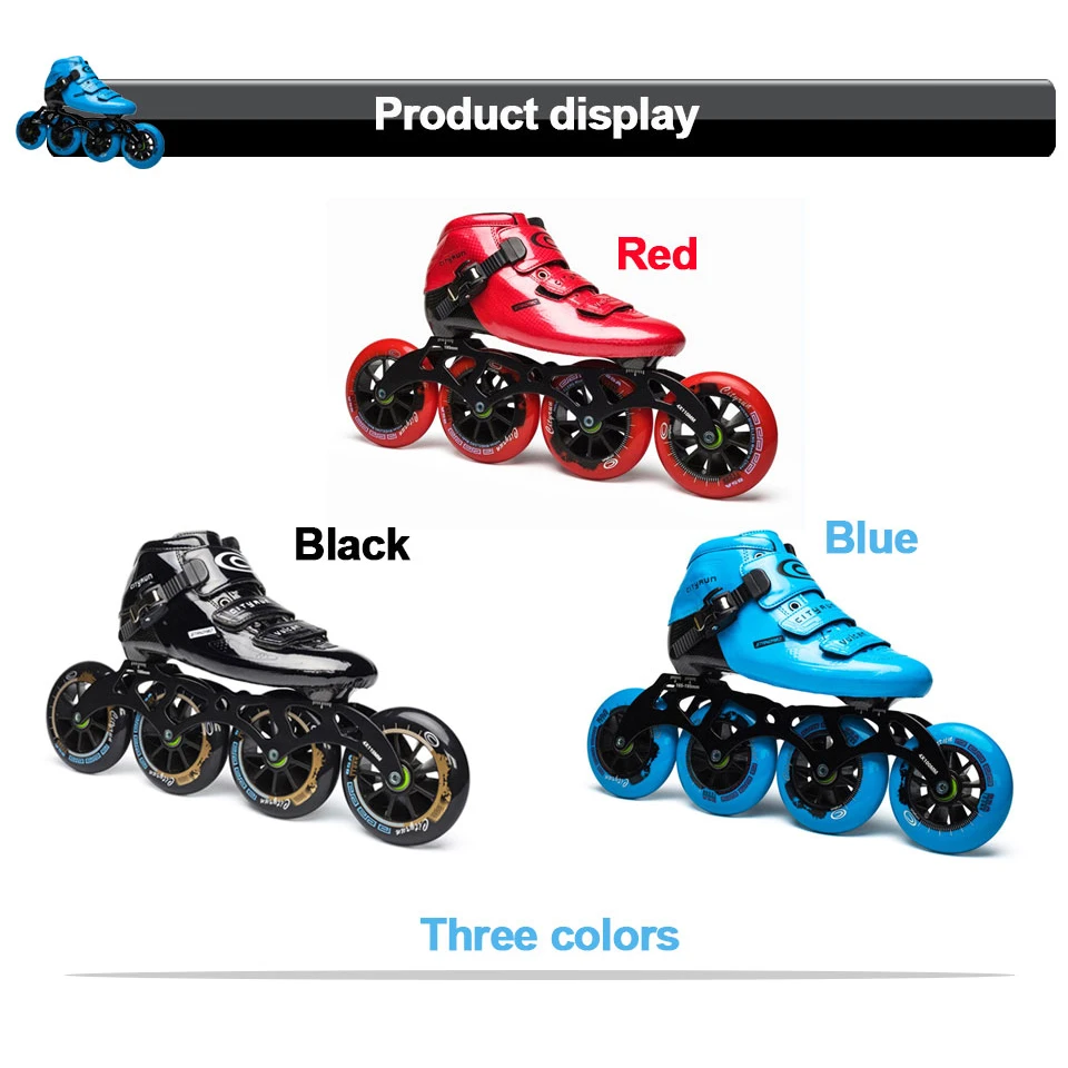  JEERKOOL Cityrun Professional Speed Inline Roller Skates for Kids Adult Carbon Fiber 4 Wheel Racing