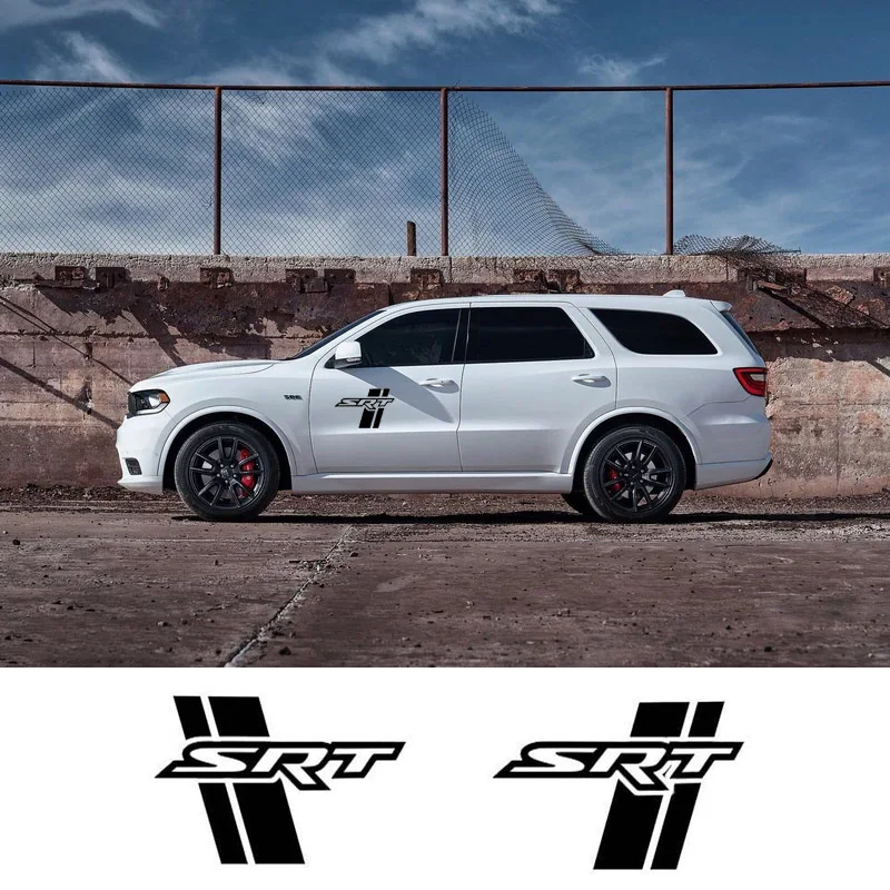 

2pcs Sets Side Door Bed Back Graphics Strip Decal Sticker SRT For Dodge Durango