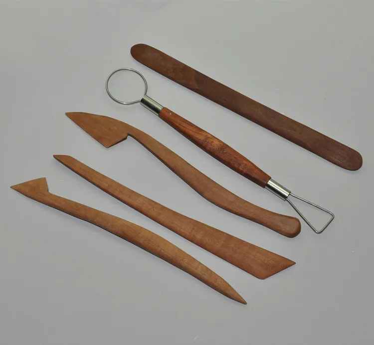 sculpture tools Pottery 5 Set carving tools clay hand colored carved