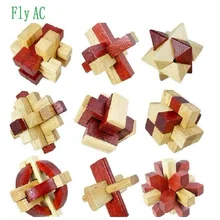 Fly AC 9 шт./компл. 3D ручной работы винтажные Мин Lock Любань блокировки деревянные игрушки для детей взрослых головоломки для взрослых на день рождения/ рождественский подарок