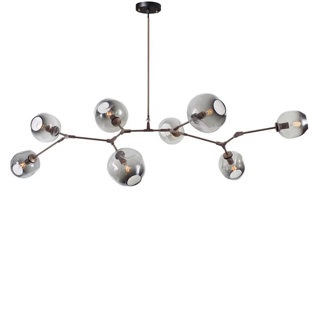 Modern 7 Head 8 Light Chandelier Globe Branching Glass Bubble Modern 7 Head 8 Light Chandelier Globe Branching Glass Bubble Hanging For Hall Dinner