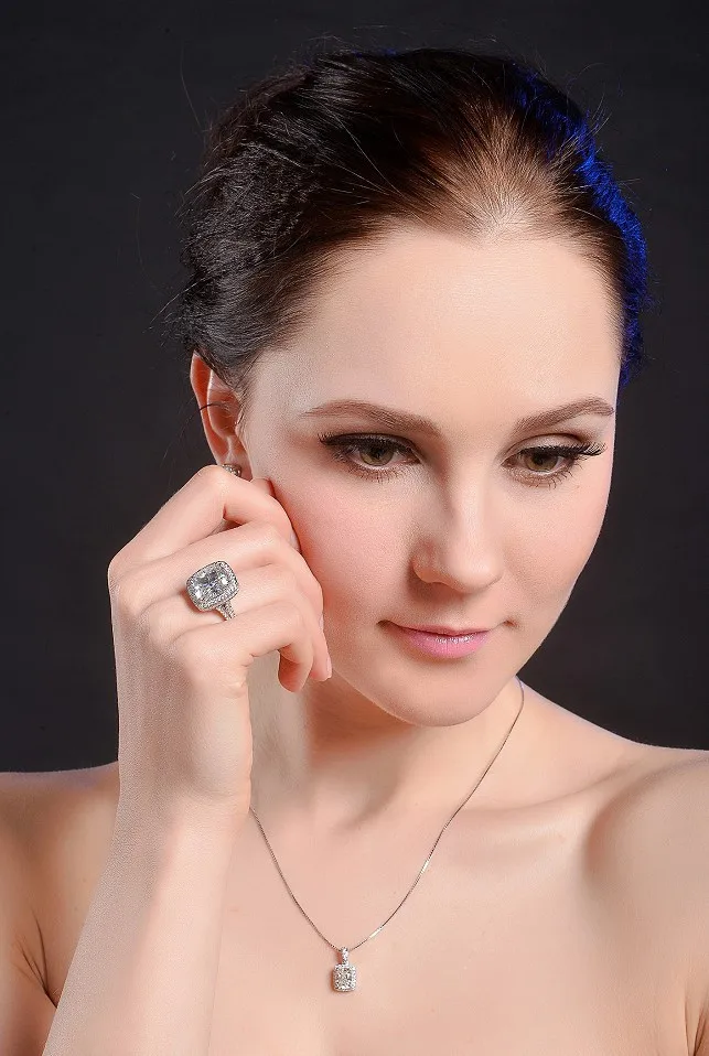 Visisap роскошное большое обручальное кольцо 10ct AAA кубический цирконий Кольца для женщин Роскошные обручальные подарки белого золота цвет VSRR001