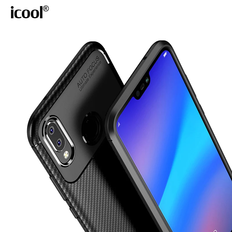 

icool for Huawei P20 Case P20 Lite Back Cover Luxury Carbon Fiber Slim Silicone Shockproof Soft TPU Case for Huawei P20 Pro