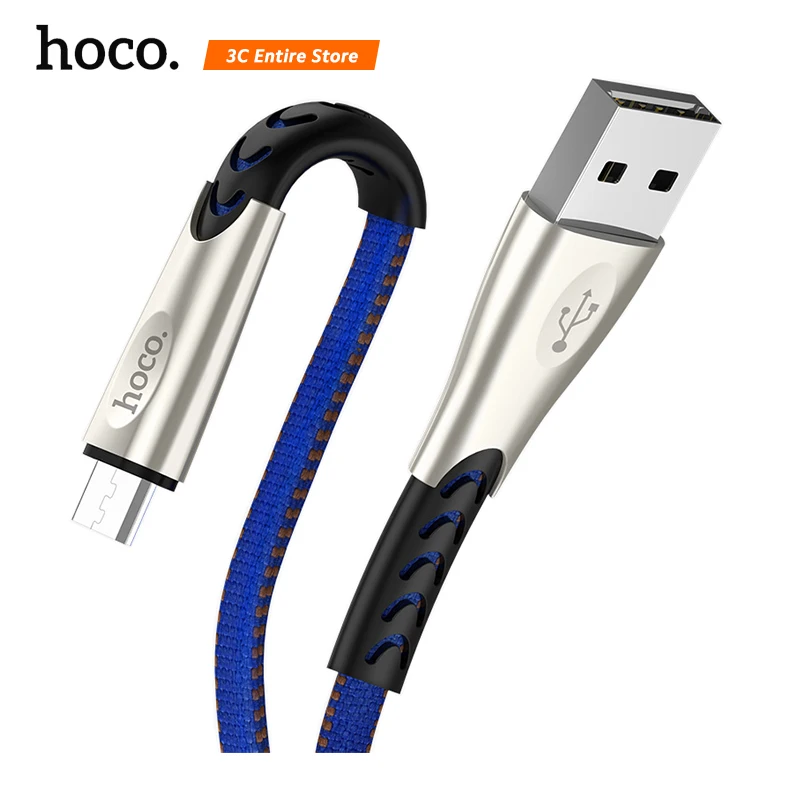 

HOCO Durable Nylon Micro USB Cable For Samsung Xiaomi Redmi Note 4 5 6 2.4A Fast Charging Sync Data Cable Microusb Charger Cord