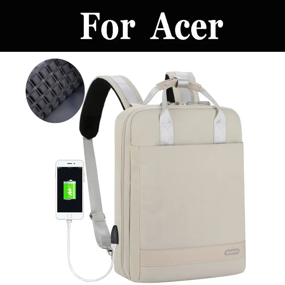 

Laptop Backpack With External Usb Charge Computer Case Bag For Acer Predator 15 G9 17 Aspire Z1402 Cloudbook 14 Ao1 Nitro 5