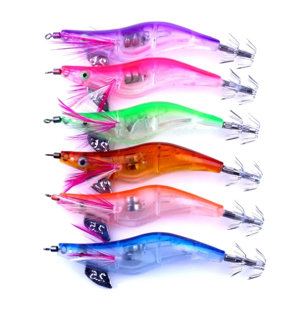Hot 30pcs LED Electronic Luminous Shrimp Lure 10.5cm 12g Light Fishing