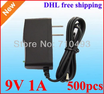

500pcs /Lot High Quality AC 100-240V to DC 9V 1A Power Adapter Supply adaptor whlolesale Lot DHL Free shipping
