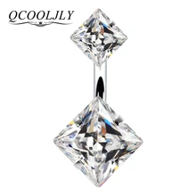 QCOOLJLY Винтаж Синий Белый Черный Цвет Кристалл геометрические пупка Кольца для женщин пупочные ногти пупка пирсинг ювелирные изделия