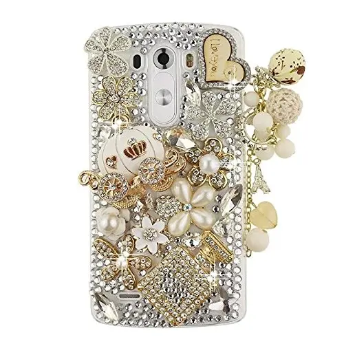 

Luxury 3D DIY Bling Crystal Stones Cinderella Carriage Cases for LG Stylo 5 Stylus 5 W10 W30 V30 V40 ThinQ Gold Purse Capa Funda