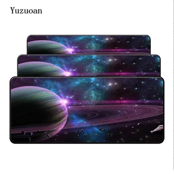 

Yuzuoan Large Waterproof Extended Lock Edge Space Sky Beauty Anti-Slip Mouse Pad With 400*900*4MM mat Cool Design Compute Pad