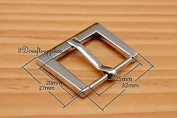 

belt buckle hardware pin Zinc Heel Bar buckle 1 inch 25 mm nickel 6 pcs U153